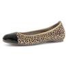 Ballerina GABOR, Damen, Gr. 39, schwarz (leo, schwarz), Ziegenveloursleder, Nappaleder, kontrastfarbene Details, animal-print, klassisch, Schuhe, Blockabsatz, Schlupfschuh, Businesschuh mit Best Fitting-Ausstattung