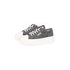 Plateausneaker TOMMY JEANS "TJW FOXING FLATFORM LC", Damen, Gr. 39, grau (anthrazit), Baumwolle, sportlich, Schuhe, Freizeitschuh, Halbschuh, Schnürschuh im Jeans-Look