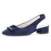 Slingpumps GABOR, Damen, Gr. 37, blau (dunkelblau), Ziegenveloursleder, unifarben, elegant, Schuhe, Blockabstz, Festtagsschuh, Hochzeitsschuh mit elastischem Riemchen