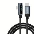 Cavo di ricarica rapida USB C a USB C Essager da 100 W angolo di 90 gradi e display cavo dati USB C ad alta velocità da 5 A