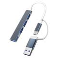 Hub USB C 4 in 1 Tipo C a USB 3.0 Adattatore USB 2.0 4 porte Mini USB Docking Station Compatibile MacBook iPad Pro Dell HP Laptop Telefoni