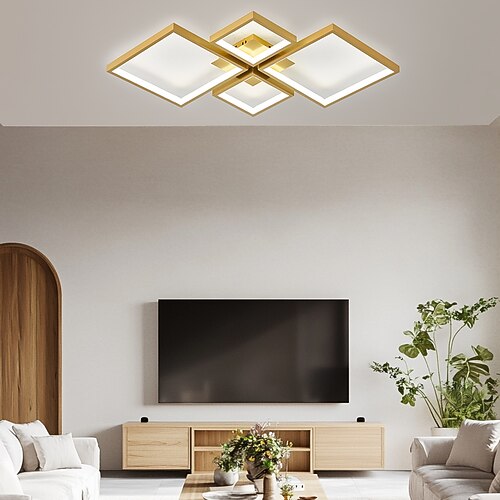 4-flammig 7345/9568 cm Dimmbar Cluster-Design Geometrische Formen Deckenleuchten Metall Aluminium Silikagel Geometrisch Minimalistisch Lackierte Oberflächen Schwarz Modern 110-120V 220-240V Image