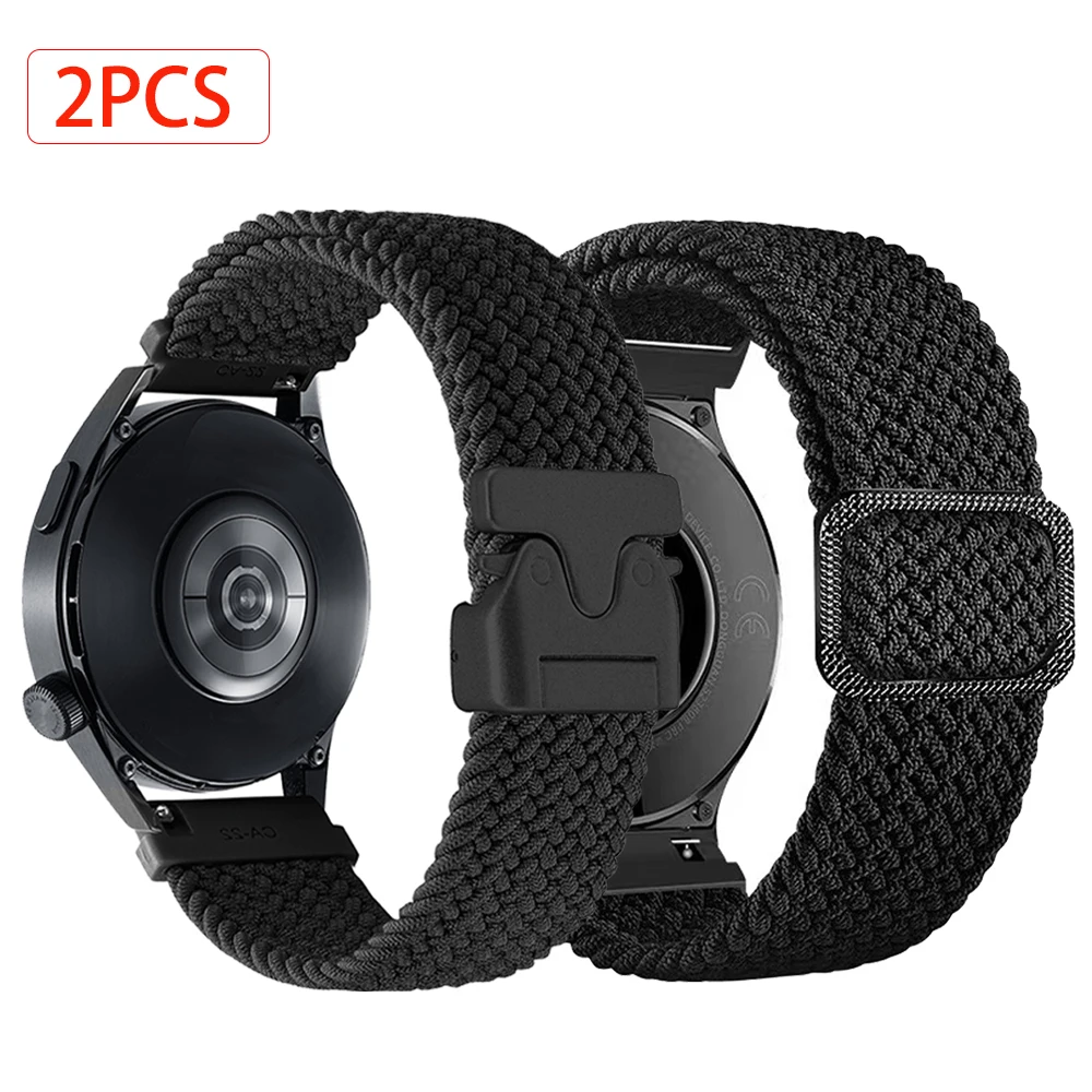 2 stücke Geflochtene Band Für Huawei GT 2e 4 5 strap 20mm 22mm Nylon Sport armband für Xiaomi Amazfit Garmin Samsung Galaxy Uhr strap Image