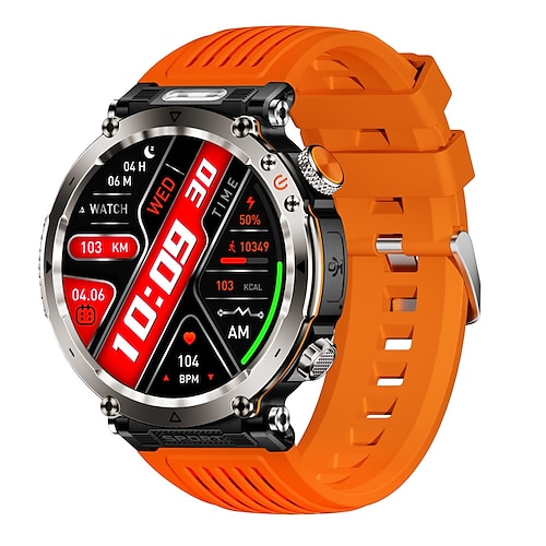 696 HT30 Smartwatch 1.7 Zoll Smartwatch Fitnessuhr Bluetooth Schrittzähler Anruferinnerung Schlaf-Tracker Kompatibel mit Android iOS Herren Freisprechanrufe Nachrichtenerinnerung IPX-0 52mm Image