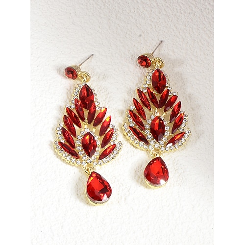 „Damen-Ohrhänger mit smaragdgrünem Kristall – luxuriöser Statement-Schmuck für Hochzeiten, Partys und formelle Anlässe" Image