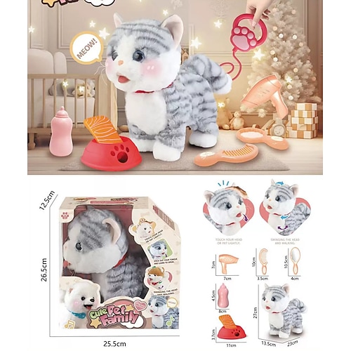 Welpenspielzeug für Kinder, Spielzeughunde, die laufen und bellen, laufendes Hundespielzeug für Kinder mit Leine, interaktiver Plüschwelpe mit Fernbedienung für Mädchen und Jungen im Alter von 3–7