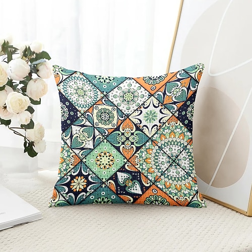 Mandala Bohemian dekorative Wurfkissenbezug 1PC weicher quadratischer Sofakissenbezug Kopfkissenbezug für Schlafzimmer Wohnzimmer Sofa Stuhl Image