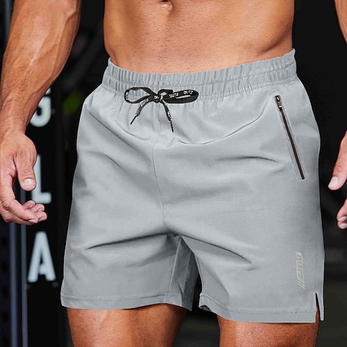 Herren Sportliche Shorts Shorts Laufshorts Turnhose Sport Täglich Schnelltrocknend Hohe Dehnung Bequem Tasche Kordelzug Elastischer Bund Buchstabe Kurz Gymnastik Lässig Sportkleidung Schwarz Image