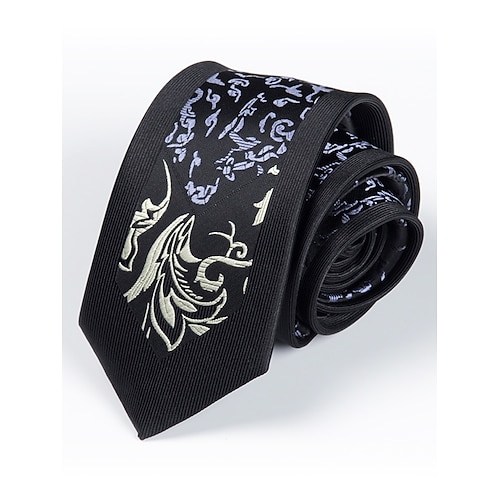 6 cm schmale Krawatte mit Positionierungsmuster für Herren – Streifen-, Blumen- oder Karomuster, elegante gewebte Seidenkrawatte für Business, Hochzeiten und formelle Anlässe Image