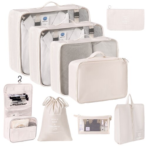 Kompressions-Packwürfel-Set für Reisen, faltbare Gepäck-Organizer-Taschen, tragbare Kultur- und Kosmetiktasche, multifunktionale Kleideraufbewahrungstaschen für Geschäftsreisen und Urlaub Image