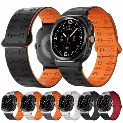 Silikon-Sportarmband für Samsung Galaxy Watch Ultra 2022, Magnetschlaufenarmband für Galaxy Ultra 47 mm, kein Lückenarmband mit gebogenem Ende Image