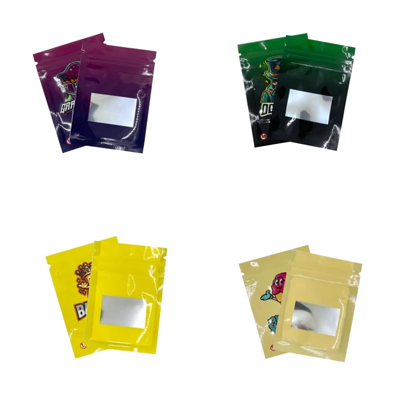 Cartoon Kunststoff Verpackung Tasche Kräuter Gewürz Kekse Pulver Lagerung Beutel Kaffee Süßigkeiten Siegel Reißverschluss Beutel Wiederverschließbare Mylar Beutel Image