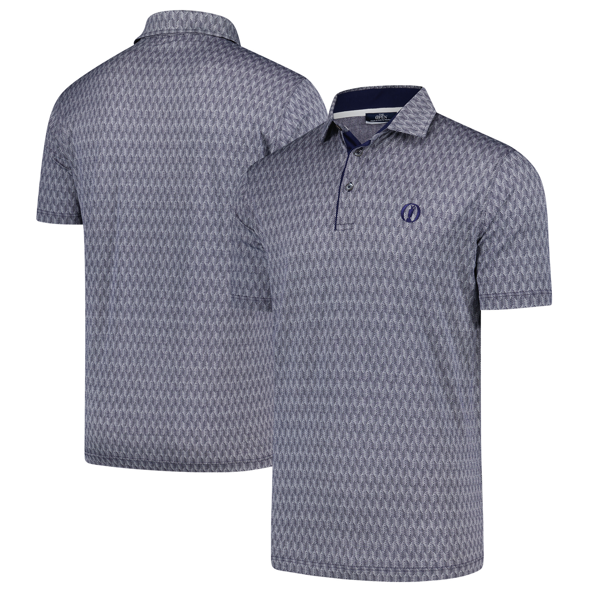 Das Open Marbas Ghedi Poloshirt mit Chevron-Print – Space Image
