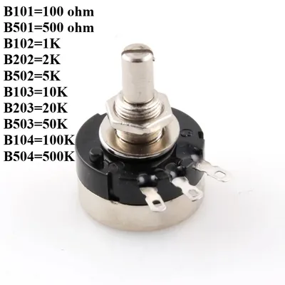 RV24YN20S B201 B501 B102 B202 B502 B103 B203 B503 B104 B204 B254 B504 B105 500 ohm 10K 20K 50K 100K