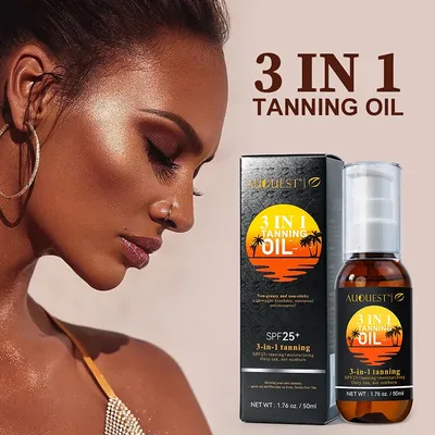 3 IN 1 Tanning Oil Self Tanner & Bronzer Non-Greasy Moisturizing Waterproof for Men Women Nourishing