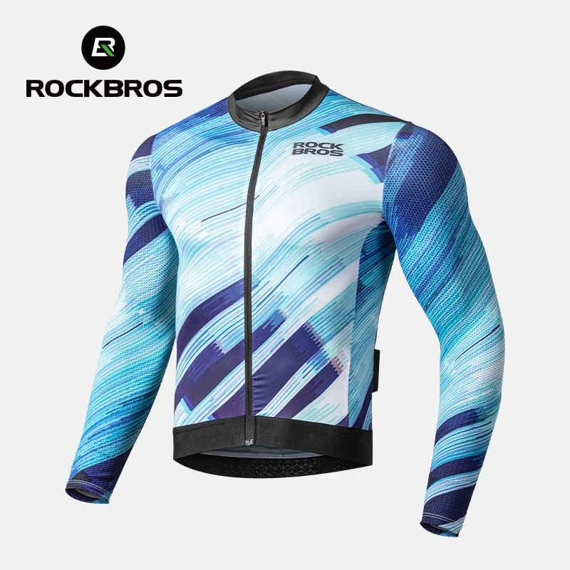 ROCKBROS Printemps Été Maillot de cyclisme léger et respirant Manche longue Maillot de cyclisme Chemise d’cyclisme Tenue de cyclisme Homme Vêtement de cyclisme