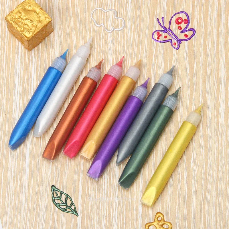 Stylo de peinture stéréoscopique 3D, pigment acrylique nacré, verre bricolage, artisanat en céramique, bordure de peinture, pigment étanche, 10ml