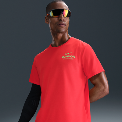 Nike Miler Men's Running T-Shirt - Red - Polyester