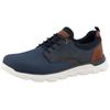 Sneaker ROMIKA, Herren, Gr. 43, blau (navy, braun), Lederimitat, Textil, kontrastfarbene Details, casual, Schuhe, Freizeitschuh, Halbschuh, Schnürschuh im modischen Materialmix