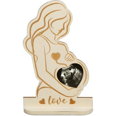 TEMU Pregnant Picture Frame Ultrasound Picture Baby Ultrasound Photo Frame Pregnant Woman Picture Frame Wooden Frame Pregnancy Gift For Expectant Shower Day Image