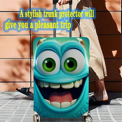 TEMU Jit1pc Elastic Polyester Suitcase Cover With A Fun , Durable And Stylish For Men And Women, Outdoor Vacations And Travel Accessories. Image