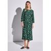 Midikleid STREET ONE, Damen, Gr. 46, EURO-Größen, grün (hunter grün), Stoff, 100% Viskose, bedruckt, casual, normal kniebedeckend, Rundhals, 3/4-Ärmel Bündchen, Kleider, aus Viskose