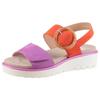 Sandale ARA "BILBAO", Damen, Gr. 38, pink (pink, orange), Ziegenveloursleder, modisch, Schuhe, Keilsandale, Plateausandale mit Klettverschlüssen, G-Weite