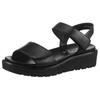 Sandalette ARA "BILBAO", Damen, Gr. 38, schwarz, Glattleder, unifarben, casual, Schuhe, Sommerschuh, Sandale, Keilabsatz, Klett, Weite G (weit)