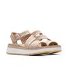 Sandale CLARKS "Tuscan Strap", Damen, Gr. 39, sand leather, Leder, sportlich, Schuhe, Sandalette, Flats, Sommerschuh mit Plateausohle