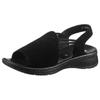 Riemchensandale ARA "HAWAII", Damen, Gr. 39, schwarz, Veloursleder, unifarben, feminin, Schuhe, Sommerschuh, Sandalette, Keilabsatz, mit Stretch-Bänder, G-Weite