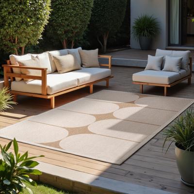 Outdoorteppich HANSE HOME "Bowen Wendeteppich", jute, weiß, B:160cm H:5mm L:230cm, Polypropylen, Teppiche, Läufer, In und Outdoor, Flachgewebe, wetterfest, pflegeleicht, robust Image