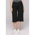 Shorts SOCCX, Damen, Gr. XXXL, Normalgrößen, schwarz, Material: 100% Baumwolle, unifarben, casual, lässig geschnitten knielang, Hosen, mit Bindeband am Saum