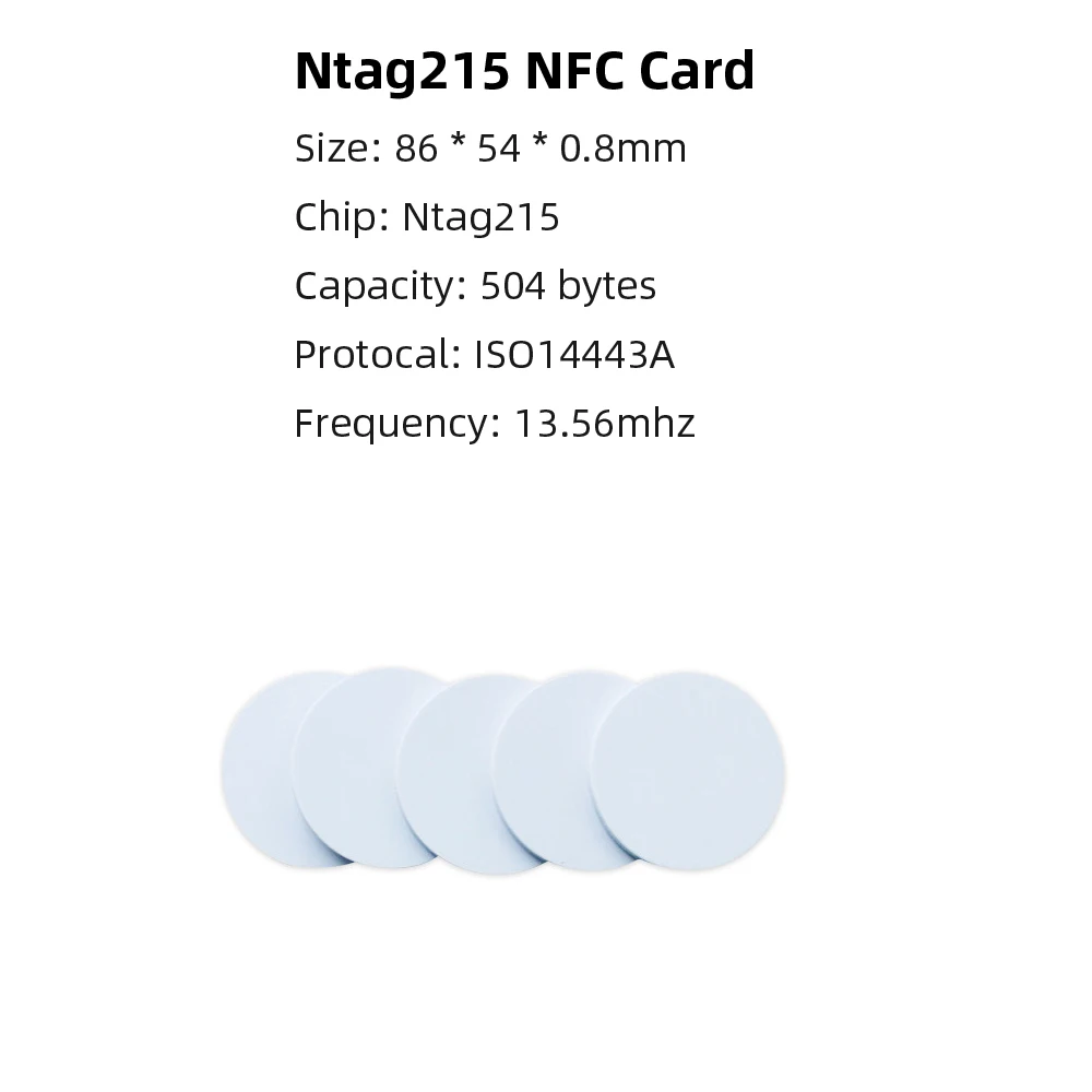 5YOA 50/30 Stück NFC Ntag215 Münzschlüssel 13,56 MHz NTAG 215 Karte Universal Label RFID Ultraleichte Tags Etiketten 25 mm Durchmesser runde Box Image