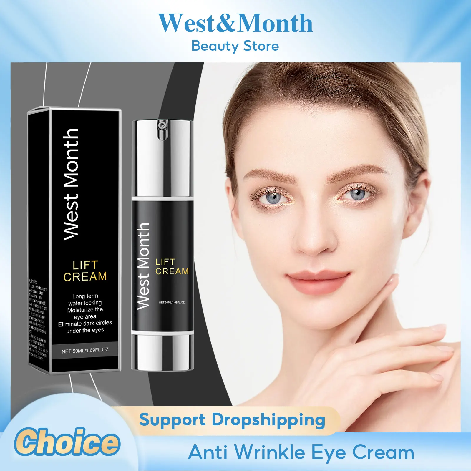 Lift-Augencreme, Anti-Falten, reduziert feine Linien, verblasst Augenringe, entfernt Schwellungen, verzögert Alterung, Straffung, revitalisierende Augencreme Image