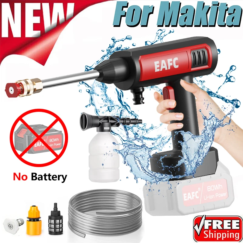 Hochdruck Auto Waschen Waschmaschine Pistole Lange Wasser Rohr Einstellbar Für Makita 18V Batterie Hochdruck Wasser Pistole ortable auto Waschen Image