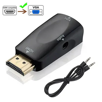 Full HD 1080P HDMI Stecker Auf VGA Buchse Adapter 3,5mm Jack Audio Kabel Konverter Für PC Laptops TV box Computer Display Projektor Image