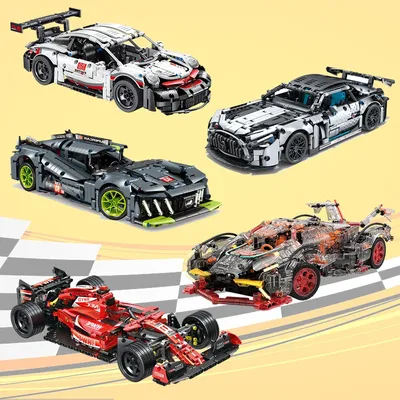 Kreatives DIY-Rennwagen-Modellbausatz, fortschrittliches MOC-Konstruktionsspielzeug für Erwachsene, Image