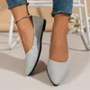 2024 Fashion Slip auf Loafers Atmungsaktive Sommer Ballett Flache Wohnungen Frauen Weichen Boden Spitz Boot Schuhe Plus Größe 43