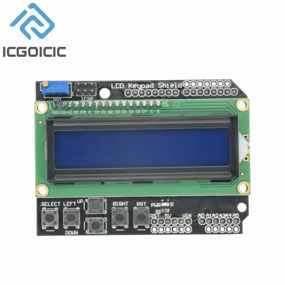 LCD1602 Zeicheneingang/Ausgang Erweiterungsplatine LCD-Tastatur LCD Shield LCD-Anzeigemodul für Arduino Raspberry PI Image