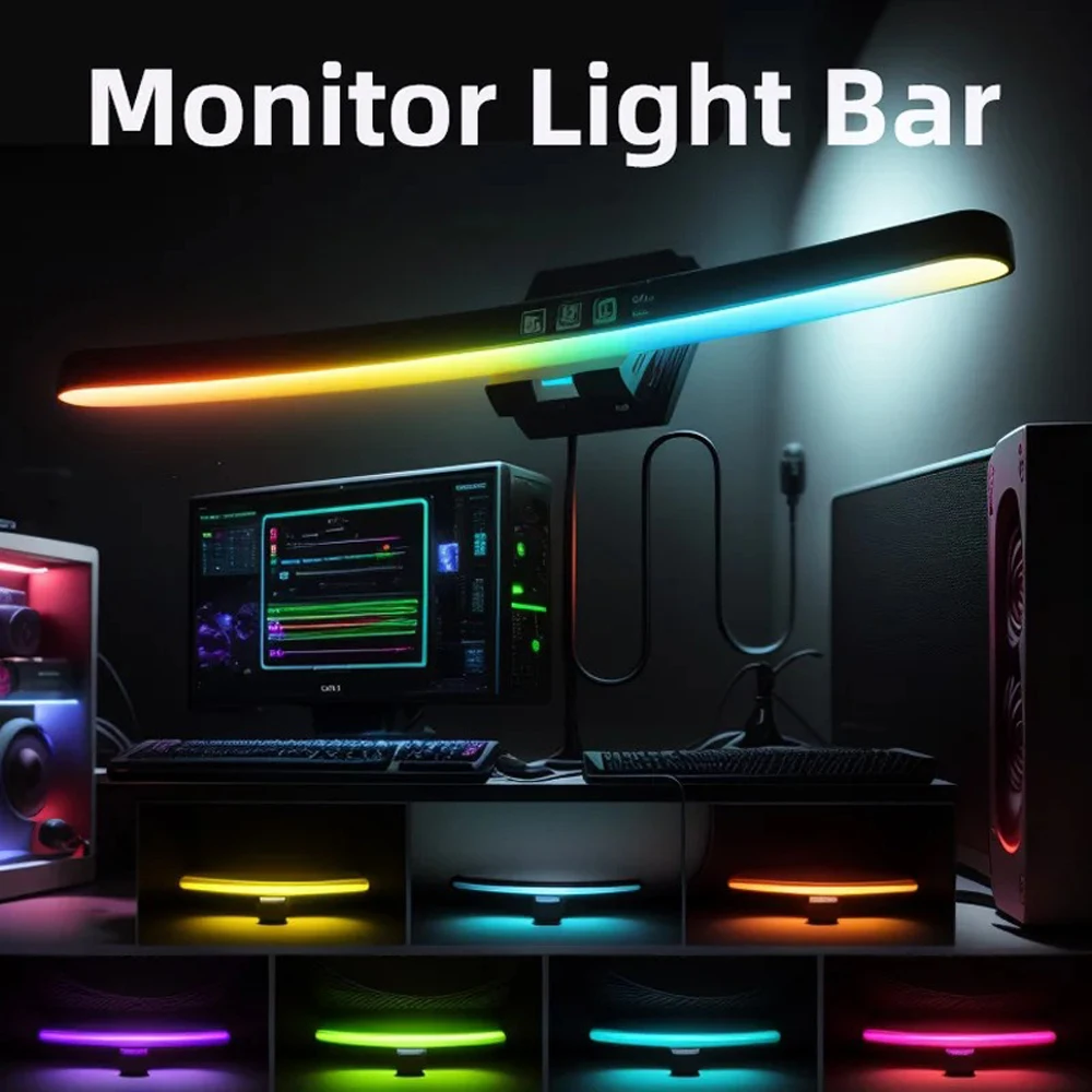 RGB Hintergrundbeleuchtung LED Lichtleiste Computer Laptop E-sport Ebene Beleuchtung Raum Dekoration Schreibtisch Bildschirm Licht Bar Monitor Led Leuchte