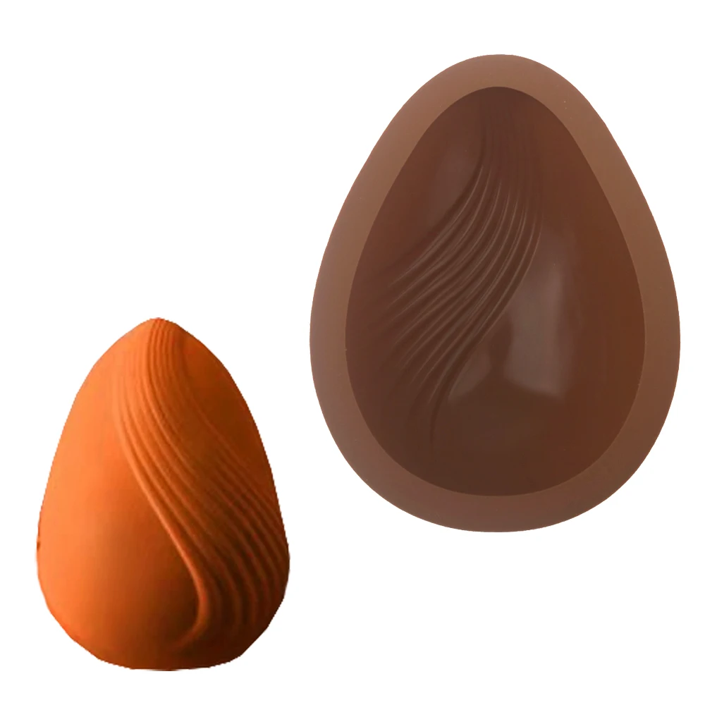 Ostern handgemachte Ei Form einzelne Band Textur Design Osterei Backen Werkzeug Silikon Kuchen Form Schokolade Form Küche Backformen Image