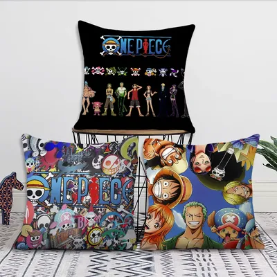 Anime L-Luffy Cool O-One P-Stück LOGO Kissenbezug Wohnzimmer Kopfteil Büro Schlafzimmer Kissen Sofa Image