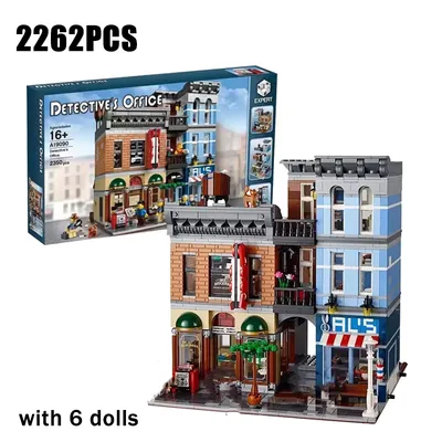 2262PCS Modulare Gebäude Detektiv Büro Bausteine Stadt Straße Architektur Montieren Ziegel Spielzeug Image