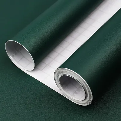 PVC Waterpoof Matte Wallpaper Dark Green Vinyl Self-Adhesive Stickers for Wall Furniture Livingroom