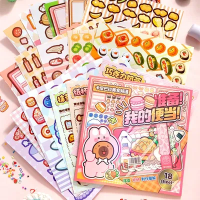 18sheet/set Food Platter Series Stickers Japanese Food Stickers Notebook DIY Notebook Material