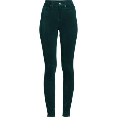 Skinny Stretch Cord Jeans, High Waisted, Women, size: 8, regular, Green, Cotton-blend, by Lands' End