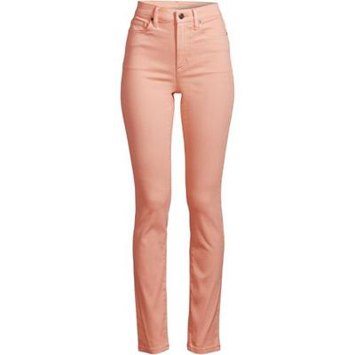 Slim Leg Ankle Jeans, High Waisted, Women, size: 20, plus, Orange, Spandex/Cotton-blend/Poly-blend, by Lands' End