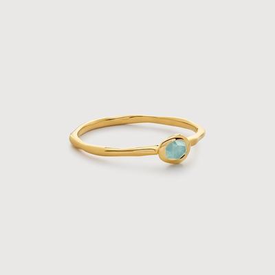 Gold Odyssey Gemstone Stacking Ring Aquamarine