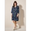 Tunikakleid CECIL, Damen, Gr. XL (44), US-Größen, blau (universal blau), Stoff, 100% Viskose, gemustert, casual, comfort fit knielang, Rundhals, 3/4-Ärmel Bündchen, Kleider, mit grafischem Muster