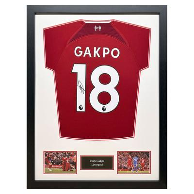 Cody Gakpo signiertes Liverpool-Trikot – gerahmt Image